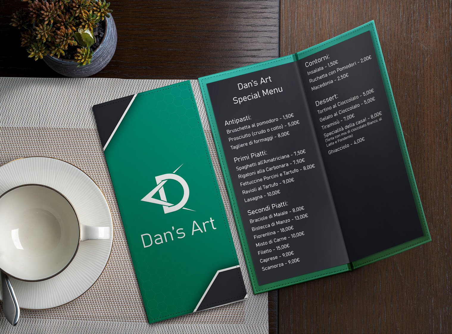 Mockup Menu Dan's Art